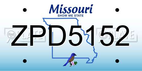ZPD5152 Missouri License Plate