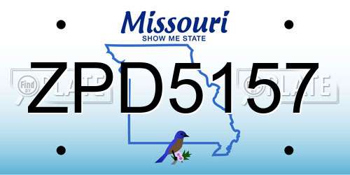 ZPD5157 Missouri License Plate