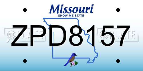 ZPD8157 Missouri License Plate
