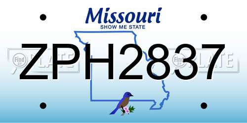 ZPH2837 Missouri License Plate