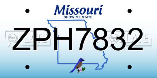ZPH7832 Missouri License Plate