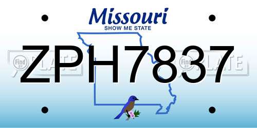 ZPH7837 Missouri License Plate