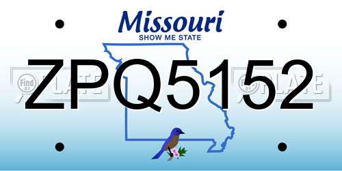 ZPQ5152 Missouri License Plate