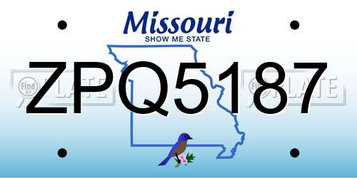 ZPQ5187 Missouri License Plate