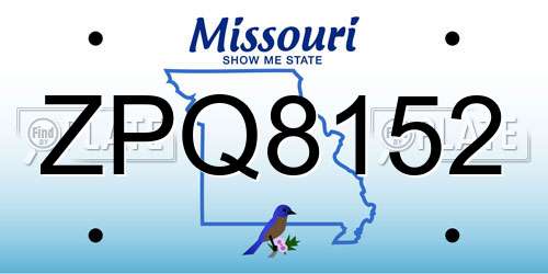 ZPQ8152 Missouri License Plate