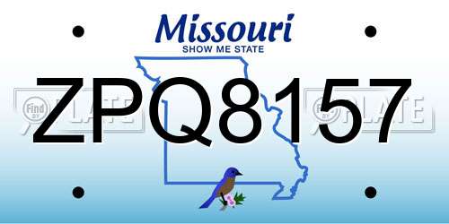 ZPQ8157 Missouri License Plate