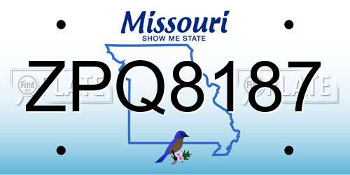 ZPQ8187 Missouri License Plate