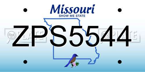 ZPS5544 Missouri License Plate
