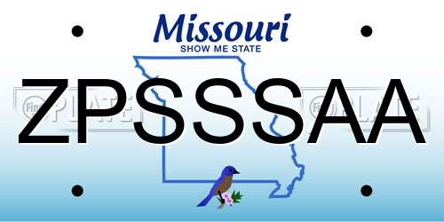 ZPSSSAA Missouri License Plate