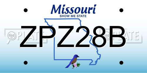 ZPZ28B Missouri License Plate