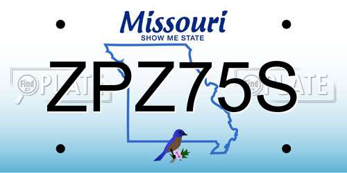 ZPZ75S Missouri License Plate