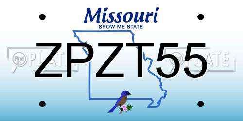 ZPZT55 Missouri License Plate