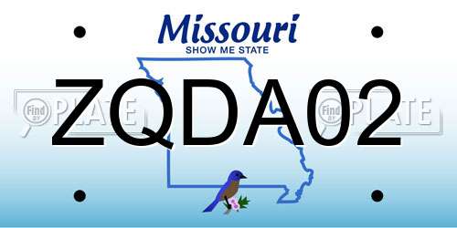 ZQDA02 Missouri License Plate