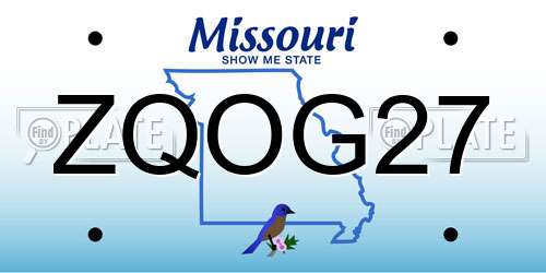 ZQOG27 Missouri License Plate