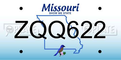 ZQQ622 Missouri License Plate