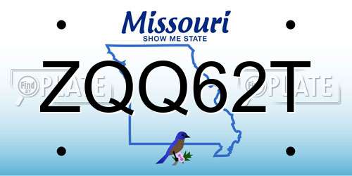 ZQQ62T Missouri License Plate
