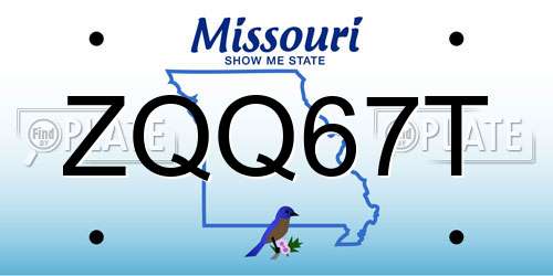 ZQQ67T Missouri License Plate