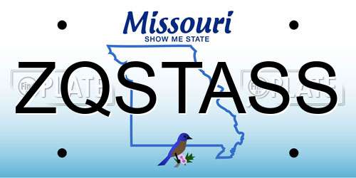 ZQSTASS Missouri License Plate