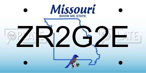 ZR2G2E Missouri License Plate