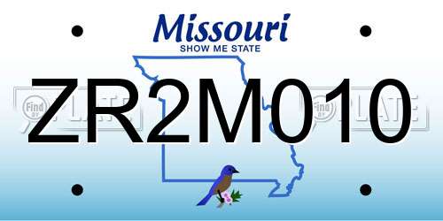 ZR2M010 Missouri License Plate