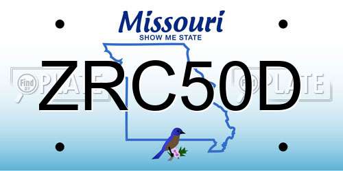 ZRC50D Missouri License Plate