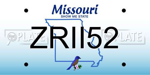 ZRII52 Missouri License Plate