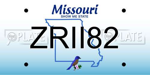 ZRII82 Missouri License Plate