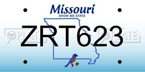 ZRT623 Missouri License Plate