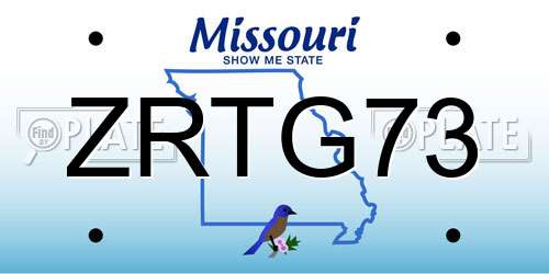 ZRTG73 Missouri License Plate