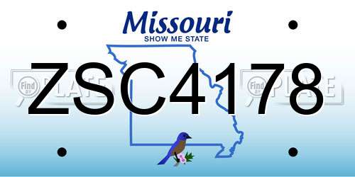 ZSC4178 Missouri License Plate