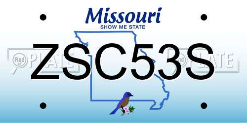 ZSC53S Missouri License Plate