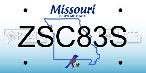 ZSC83S Missouri License Plate
