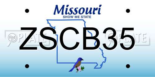 ZSCB35 Missouri License Plate