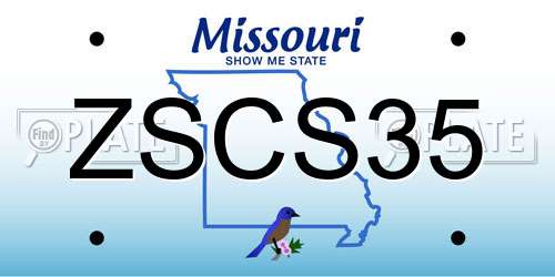 ZSCS35 Missouri License Plate