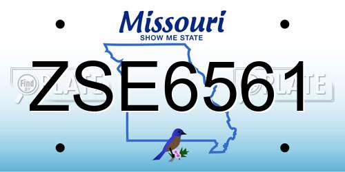 ZSE6561 Missouri License Plate