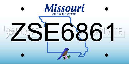 ZSE6861 Missouri License Plate
