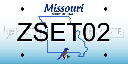 ZSET02 Missouri License Plate
