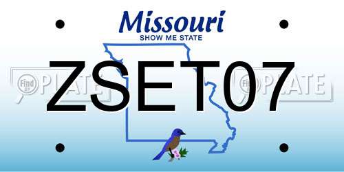ZSET07 Missouri License Plate