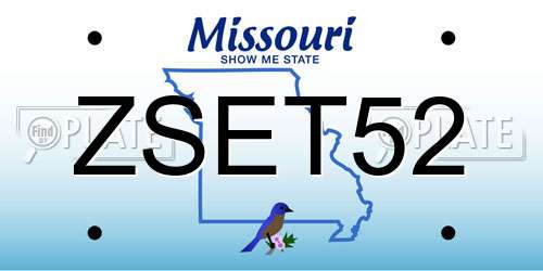 ZSET52 Missouri License Plate