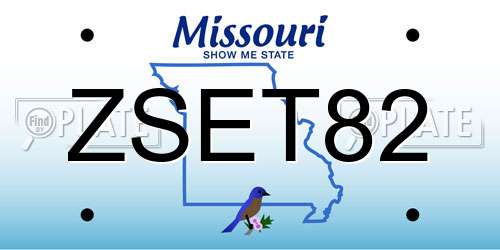 ZSET82 Missouri License Plate