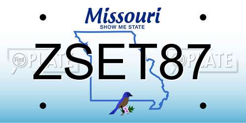 ZSET87 Missouri License Plate