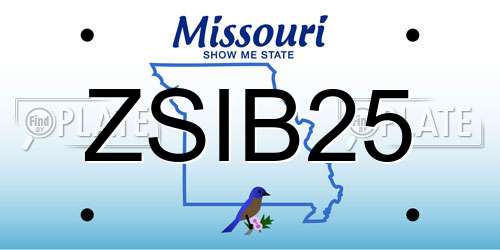 ZSIB25 Missouri License Plate