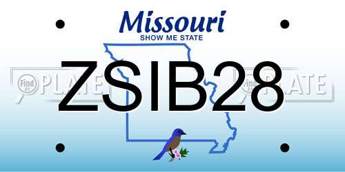 ZSIB28 Missouri License Plate