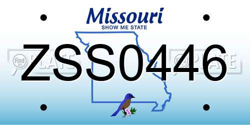 ZSS0446 Missouri License Plate