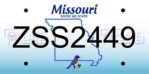 ZSS2449 Missouri License Plate