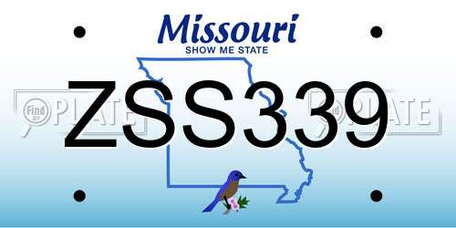 ZSS339 Missouri License Plate