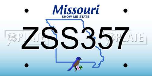 ZSS357 Missouri License Plate