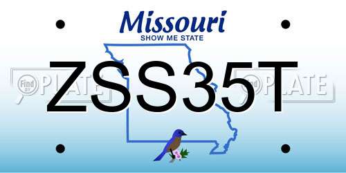 ZSS35T Missouri License Plate
