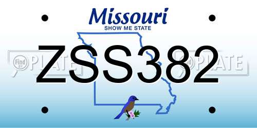 ZSS382 Missouri License Plate
