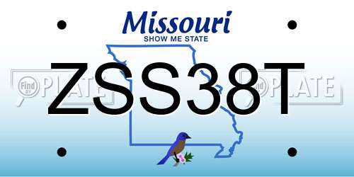 ZSS38T Missouri License Plate